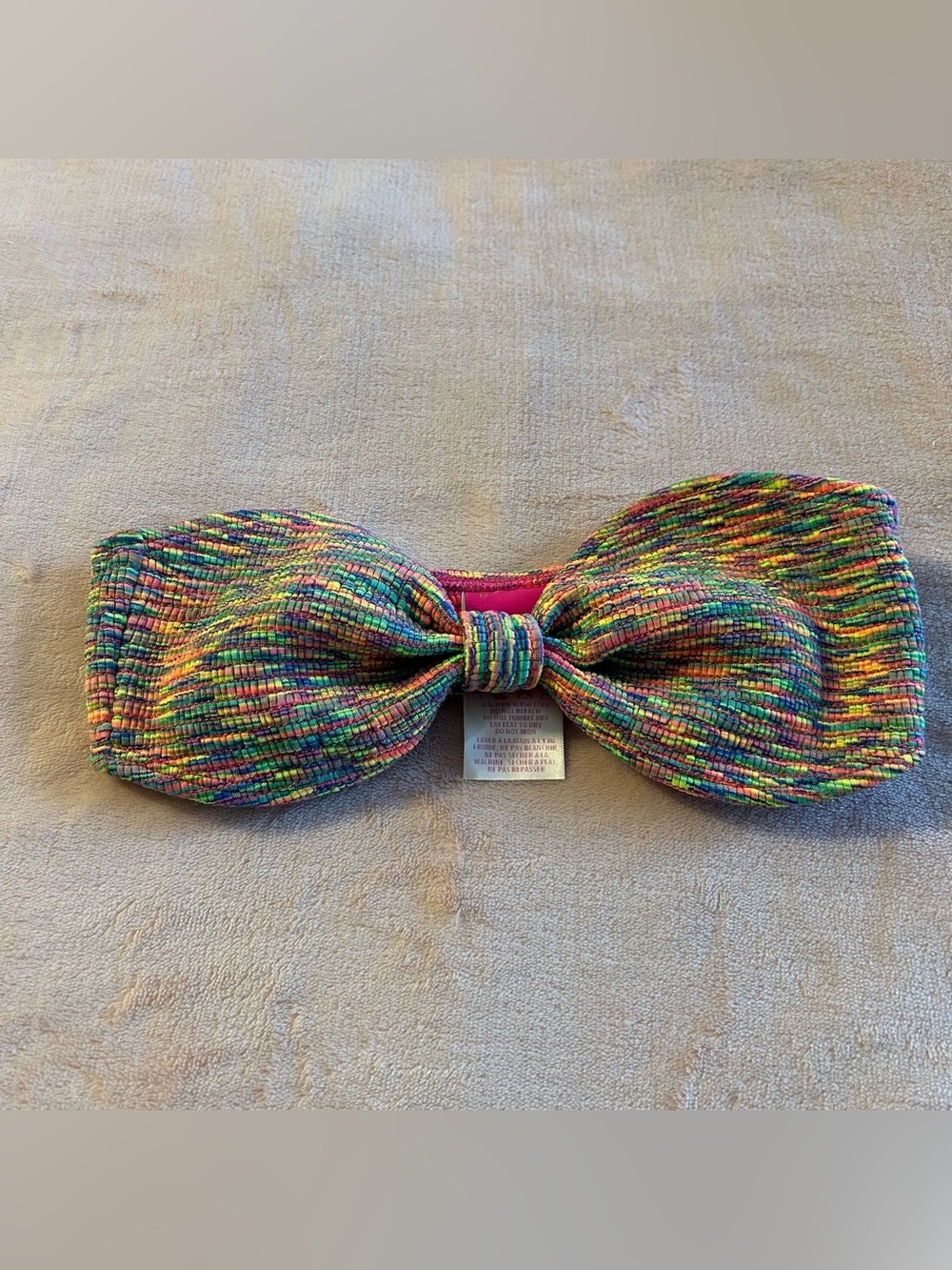 Dakine rainbow smocked bandeau bikini top size S beach vacation summer